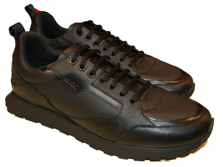 Hugo Boss Sneaker Icelin_Runn_Lo im Retro-Look mit Veloursleder- und Leder Details  schwarz 001