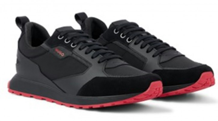 Hugo Sneakers Icelin_Runn_nypu A im Retro-Look mit Details aus Veloursleder und Mesh Farbe schwarz 006