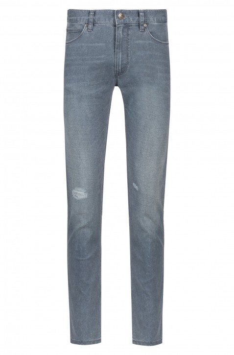 HUGO Skinny-Fit Jeans HUGO 734 aus Stretch-Denim Used-Optik Farbe grau 030