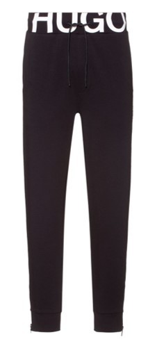 HUGO Jogginghose Duros211 aus Interlock-Baumwolle mit Logo am Bund schwarz 001
