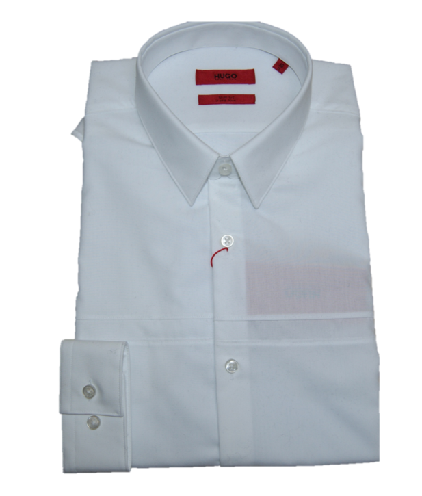 HUGO Slim-Fit Hemd KAM aus bügelleichter Baumwolle Farbe weiss 199 42