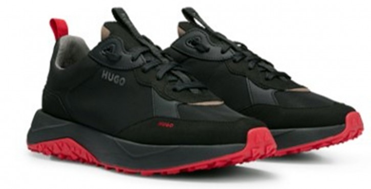 Hugo Sneakers Kane_Runn_mfny aus Material-Mix mit Logo-Details schwarz 005 42