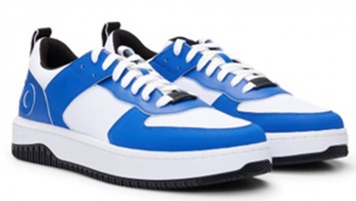 Hugo Sneakers Kilian_Tenn_pume_N aus verschiedenen Materialien mit erhabenem Logo an der Ferse open blue 493