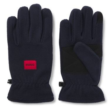 Hugo Fleece-Handschuhe Lacko-Fl mit rotem Logo-Label schwarz 001