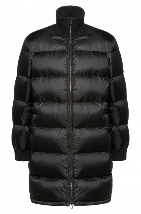HUGO Wasserabweisender Regular-Fit Daunenantel MAGNUS1941mit Strickkragen schwarz