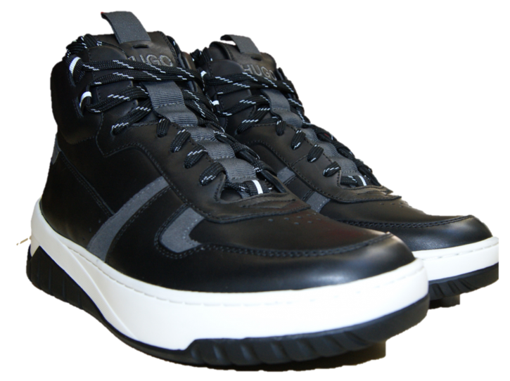 HUGO Hightop Sneakers MADISON_HITO_NASD aus Nappa- und Veloursleder schwarz