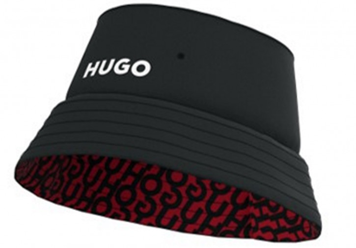 Hugo Fischerhut Men-X 555_R aus Baumwoll-Twill mit weißem Logo Farbe schwarz 001