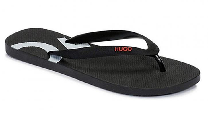 HUGO Leichte Flipflops Onfire_Thng_rblg2 mit Logo-Print schwarz 001 41-42