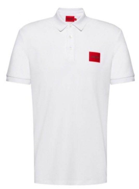 Hugo Poloshirt Dereso222 aus Baumwoll-Piqué mit Logo-Aufnäher weiß 100