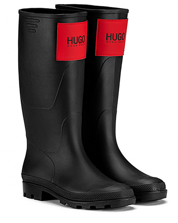 HUGO Wasserdichte Gummistiefel Rain_Boot_ZL mit charakteristischem Logo-Patch 001