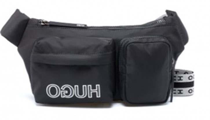 HUGO Gürteltasche RECORD V_WAISTBAG mit Reversed-Logo und mehreren Fächern schwarz