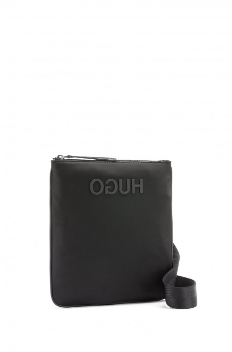 HUGO Umhängetasche RECORD_S zip env mit spiegelverkehrtem Logo schwarz