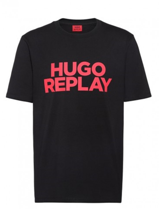 Hugo & Replay Rundhals Herren T-shirt DEE_02 HM6380X REPLAY dunkelgrau 098