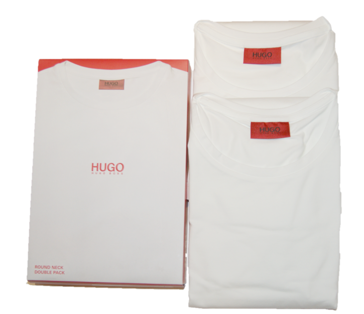 HUGO TEE SHIRT DOPPELPACK HUGO- ROUND AUSSCHNITT FARBE WEISS 100 M