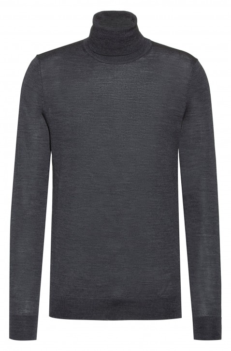 HUGO Rollkragen Pullover SAN ANTONIO aus Schurwoll-Mix Farbe dunkelgrau 028