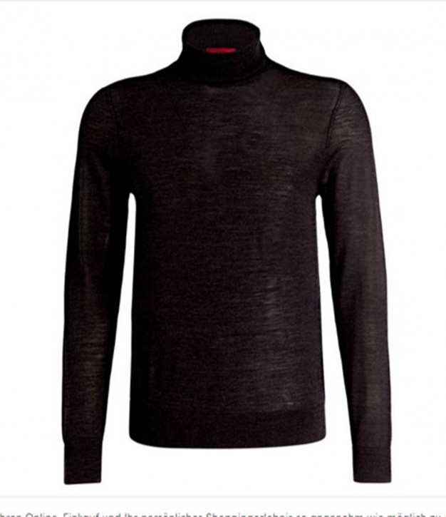 HUGO Rollkragen Pullover SAN ANTONIO aus Schurwoll-Mix Farbe grau 015