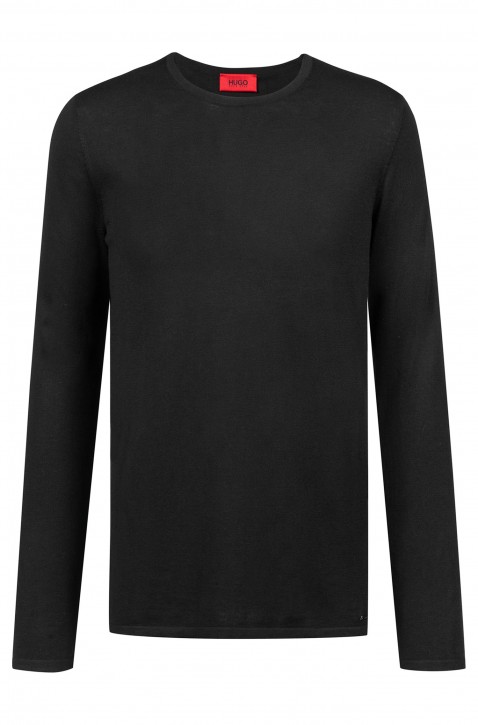 HUGO Pullover SAN BASTIO aus Baumwoll-Mix mit Seide schwarz 001