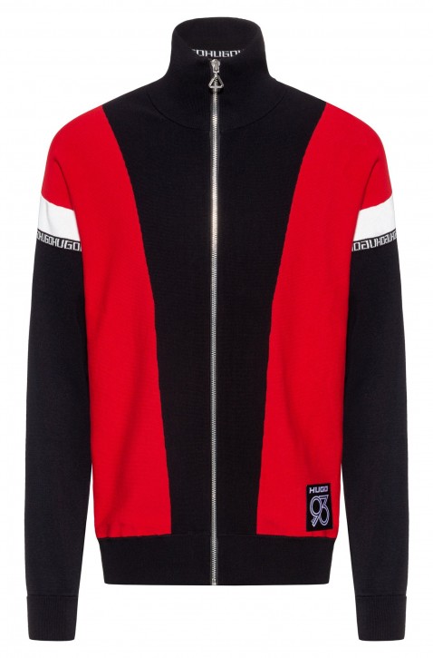 HUGO Trainingsjacke SJACKETON aus Baumwolle mit Colour-Block-Design rot 693