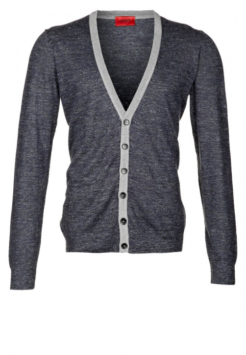 HUGO STRICKJACKE SABALON FARBE 035 MEDIUM GREY