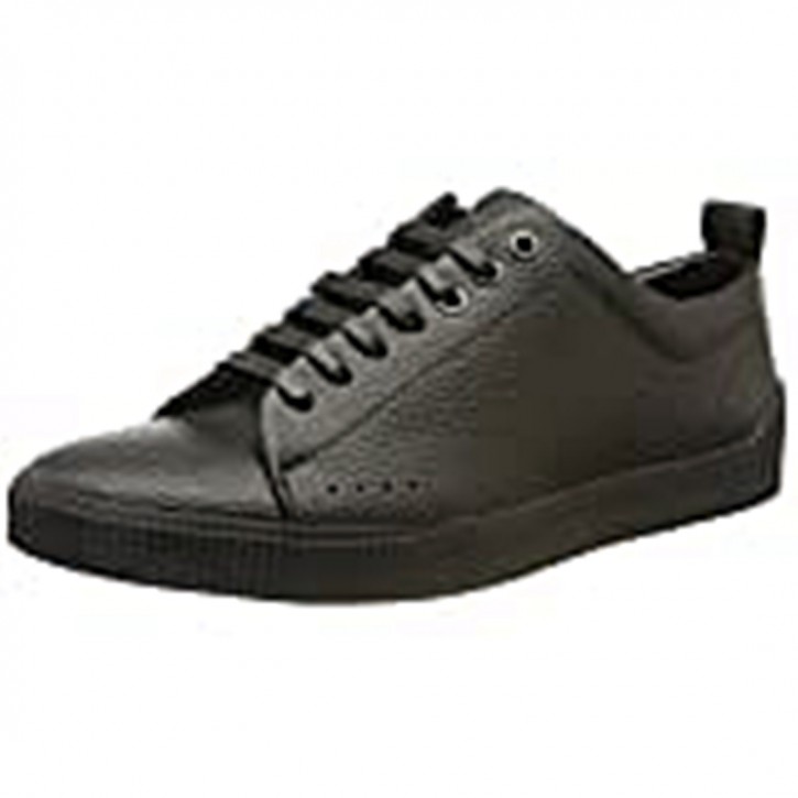 HUGO Sneakers Zero_Tenn_gr A  aus edlem Leder mit genarbter Optik Schwarz 001