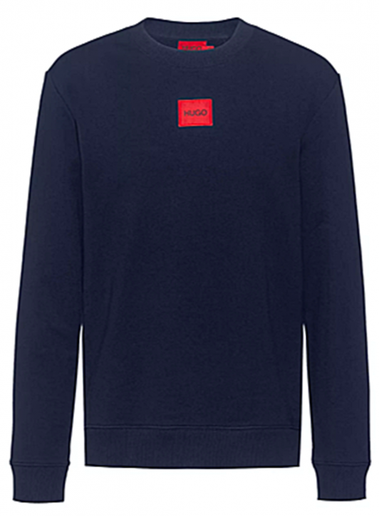 HUGO Sweatshirt Diragol212 aus Baumwoll-Terry mit rotem Logo-Etikett Dunkelblau 405 M