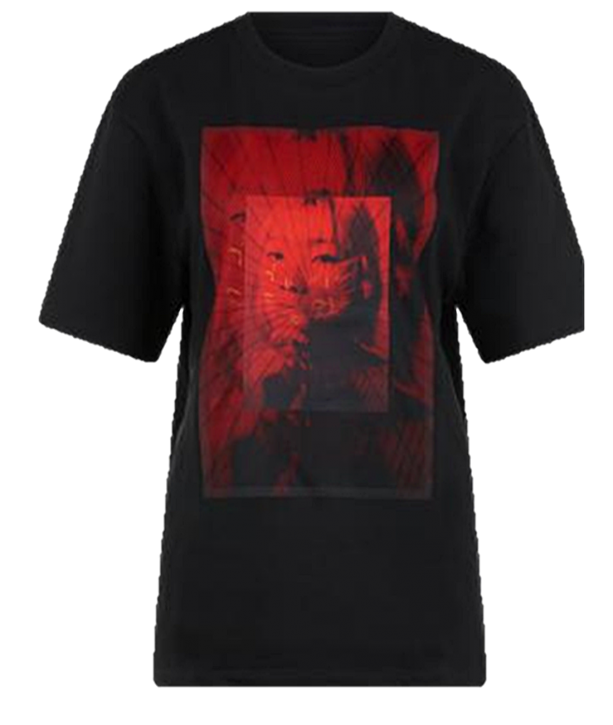 HUGO Herren T-Shirt Duzuki aus Baumwolle mit hochwertigem Artwork Aufdruck schwarz 001 M