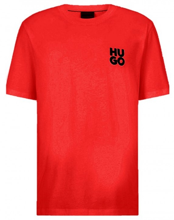 HUGO T-Shirt Dimento aus Baumwoll-Jersey mit Stack-Logo rot 693 M