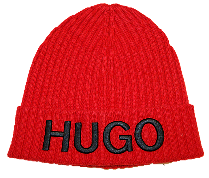HUGO Wollmütze Unisex-X 565-2 mit Hugo-Logo in schwarz Farbe rot 693