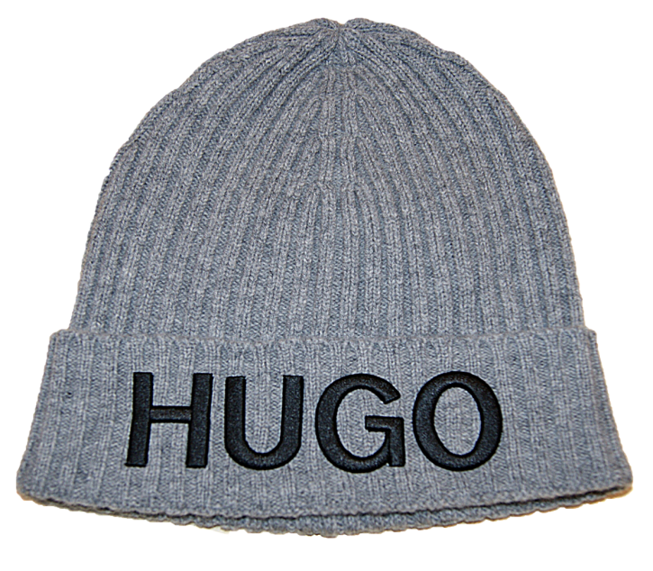HUGO Wollmütze Unisex-X 565-2 mit Hugo-Logo in schwarz Farbe grau 047