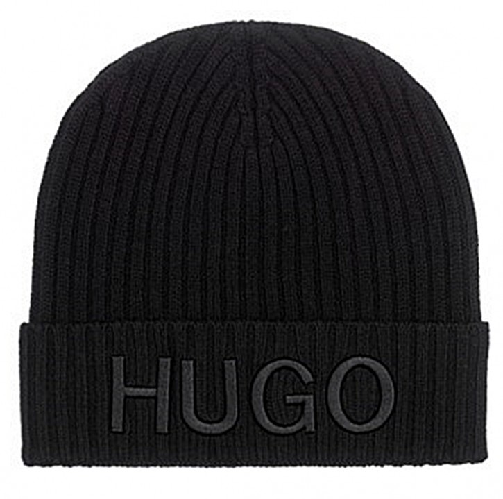 HUGO Wollmütze Unisex-X 565-2 mit Hugo-Logo in schwarz Farbe schwarz 001
