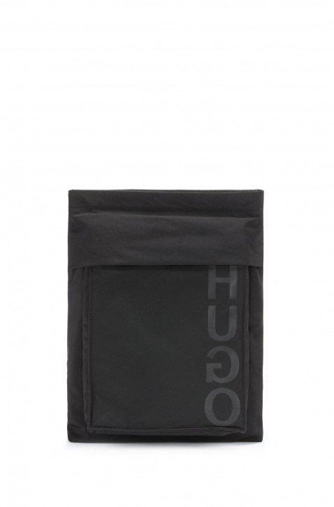 HUGO Tasche URBAN_NS zip aus Nylon mit abnehmbarem Frontfach und Schulterriemen schwarz
