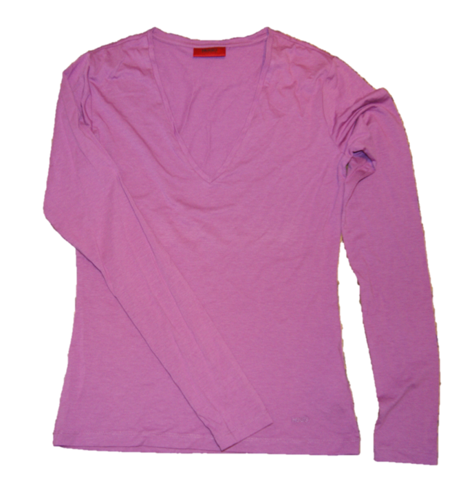 HUGO Women Langarm T-Shirt DANNI mit Stretchanteil Farbe pink 510