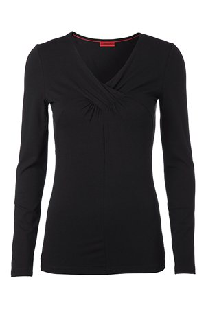 HUGO WOMEN LONGSHIRT NAVESA FARBE 001 SCHWARZ
