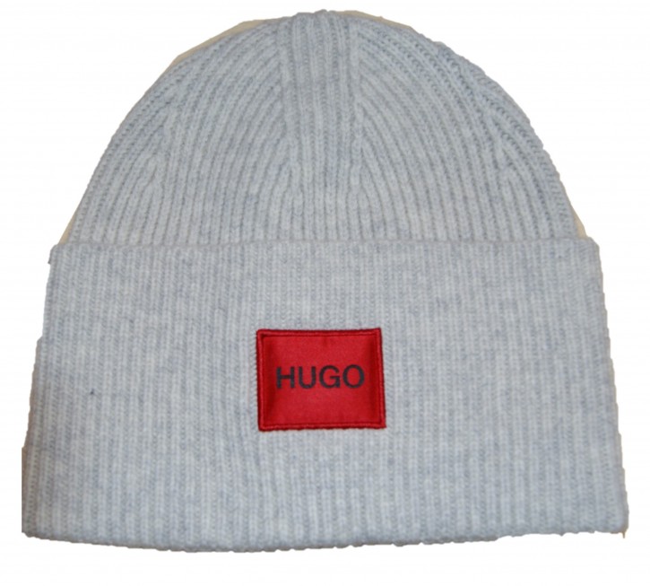 HUGO Unisex-Mütze Xaff 4 aus Woll-Mix mit Hugo Logo-Label  beige 107