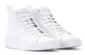 HUGO Hightop Sneakers Zero_Hito_plgr aus glattem und genarbtem Leder white 100 45