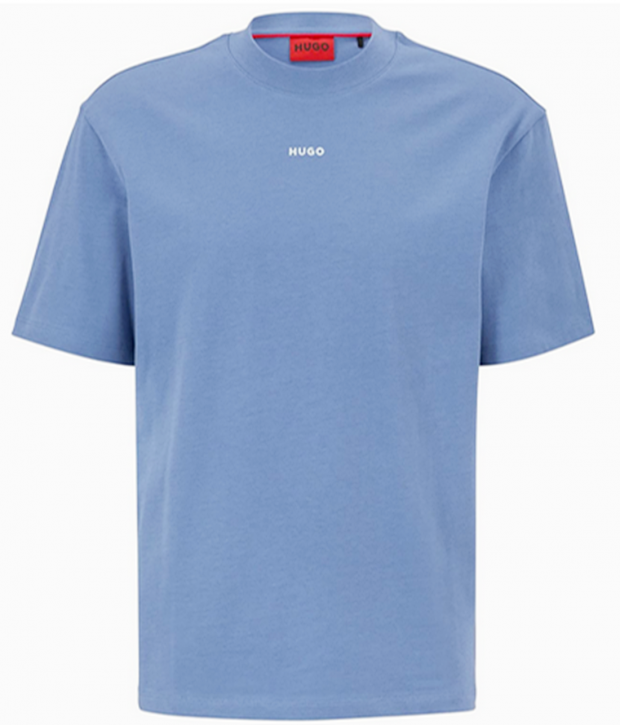 Hugo Relaxed-Fit T-Shirt Dapolino aus Baumwoll-Jersey mit Logo-Print blau 479 M