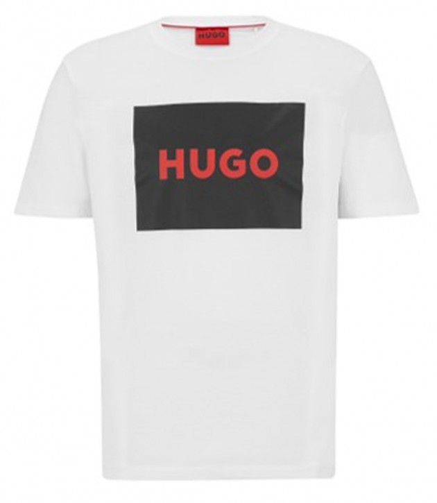 Hugo T-Shirt Dulive222 aus Baumwoll-Jersey mit Rundhalsausschnitt und Box-Logo weiß 127