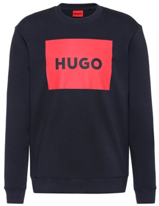 Hugo Pullover Duragol222 aus Baumwoll-Terry mit rotem Logo-Print dunkelblau 405 M