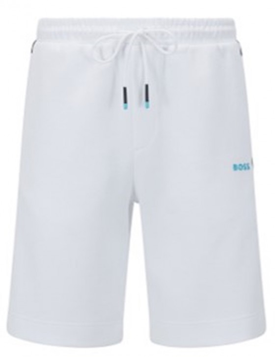 Hugo Boss  Headlo 1 Shorts aus Baumwoll-Mix mit kontrastfarbenem Logo weiß 100