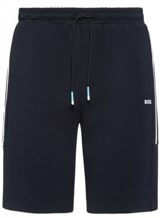 Hugo Boss  Headlo 1 Shorts aus Baumwoll-Mix mit kontrastfarbenem Logo dunkelblau 403