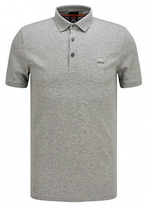 Hugo Boss Slim-Fit Poloshirt Passenger aus Stretch-Baumwolle mit Logo-Aufnäher grau 051