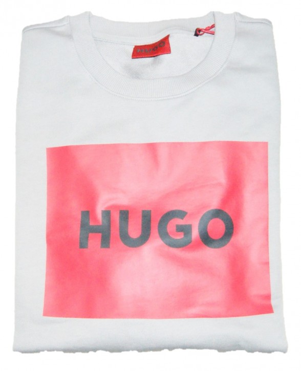Hugo Pullover Duragol222 aus Baumwoll-Terry mit rotem Logo-Print grau 030