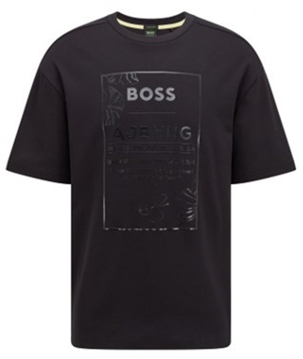 Hugo Boss Talboa AJ 1 Relaxed-Fit T-Shirt aus Interlock-Baumwolle mit exklusivem Artwork schwarz 001 XXXL