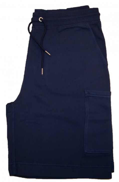 Hugo Boss Stückgefärbte Shorts SEFADE aus Baumwoll-Terry mit aufgesetzten Taschen dunkelblau 415