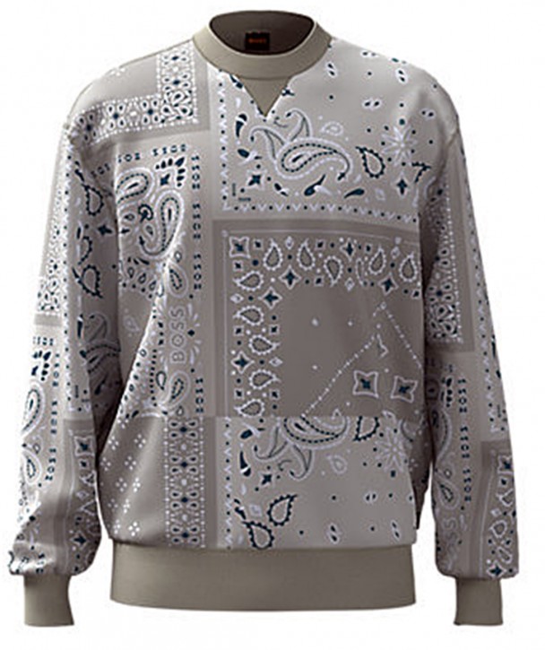 Hugo Boss Sweatshirt WAllover mit Muster bedruckt beige  271 M