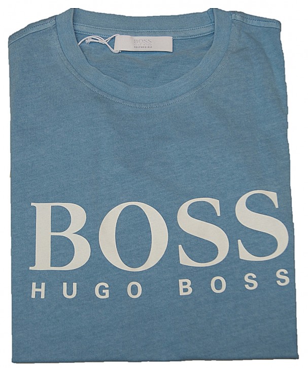 Hugo Boss T-Shirt C_Evina_Active aus Bio-Baumwolle mit Logo Hellblau 421