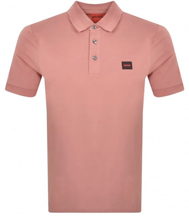 Hugo Slim-Fit Poloshirt Dereso232 aus Baumwoll-Piqué mit rotem Logo-Label  altrosa 665