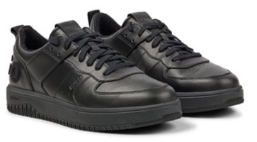 Hugo Sneakers Kilian_Tenn_fl im Basketball-Stil aus Material-Mix mit großem Logo schwarz 001