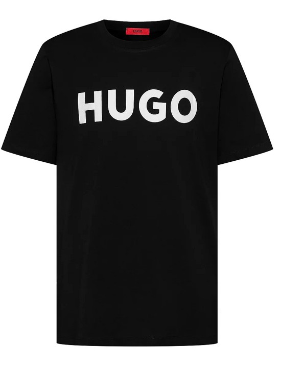 Hugo Regular-Fit T-Shirt Dulivio aus Baumwoll-Jersey mit Kontrast-Logo Schwarz 002