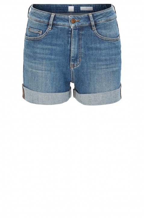 HUGO Relaxed-Fit Shorts J61 Elisabeth aus strukturiertem Stretch-Denim mit hohem Bund blau 423